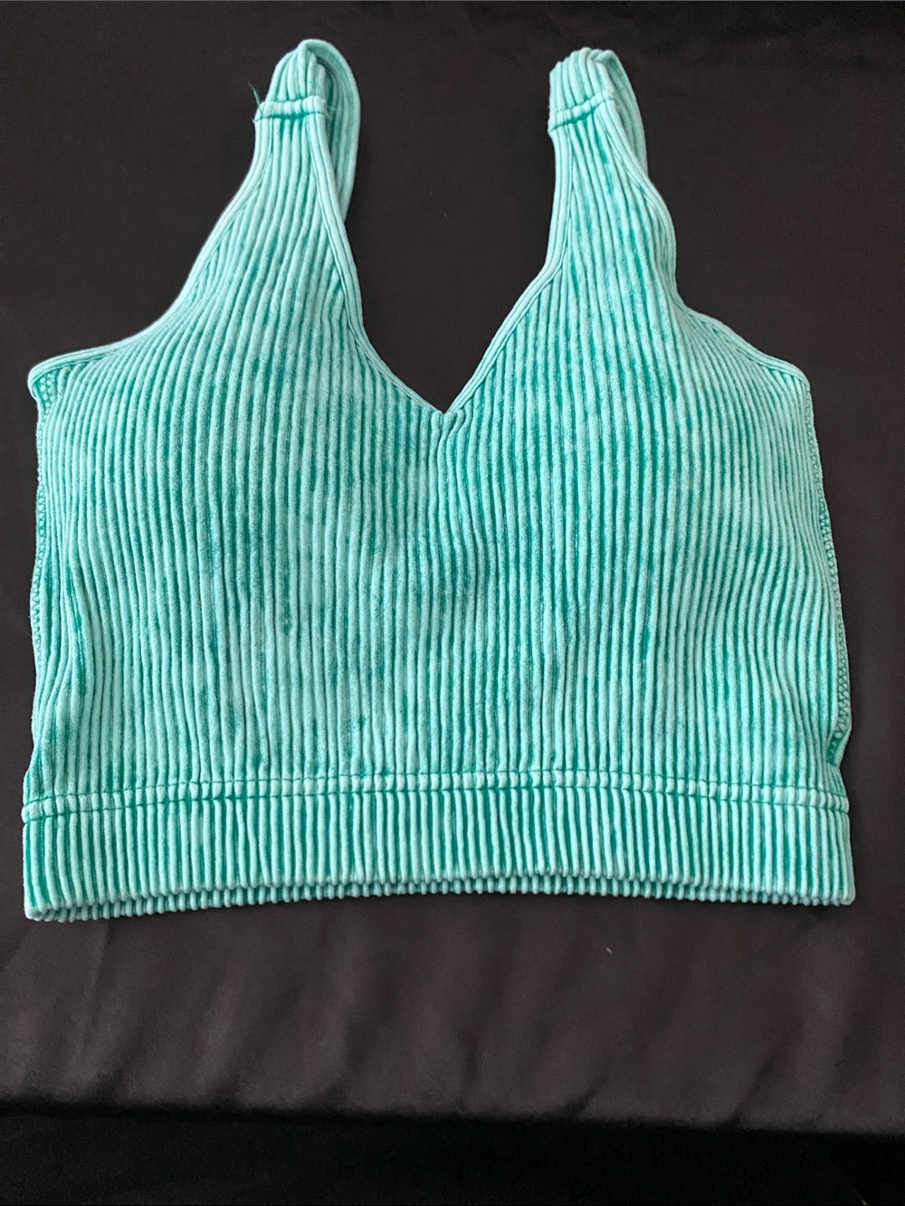 Zenana Outfitters Ribbed V-Neck Crop Tank Top - Mint Green